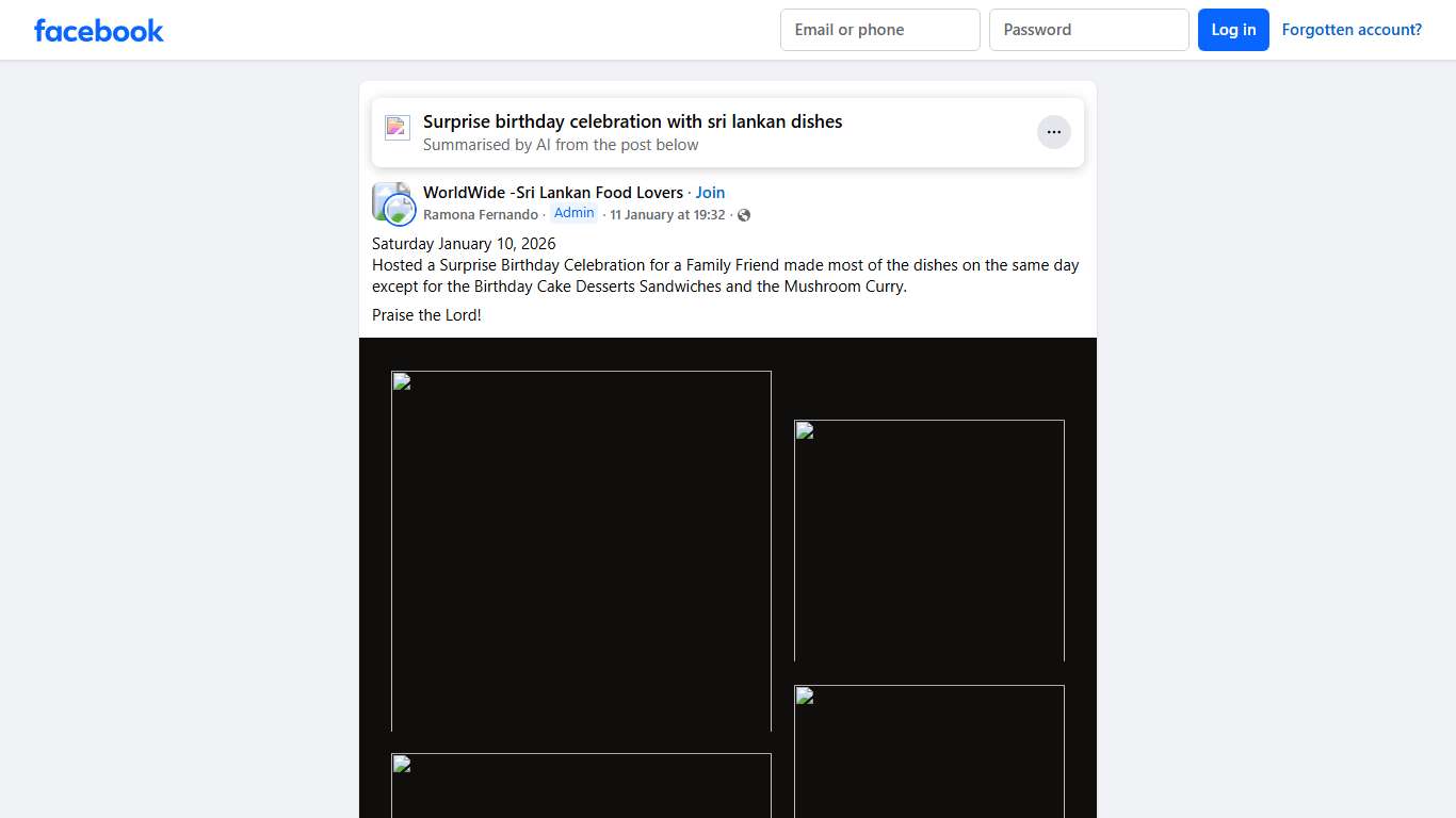 WorldWide -Sri Lankan Food Lovers Saturday January 10, 2026 Facebook